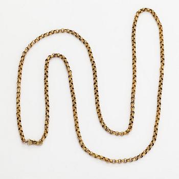 Halsband, 18K guld och syntetisk eller äkta rubin.