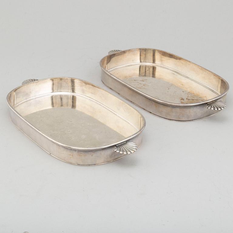 A pair of mid 20th century plated silver trays, Råström.