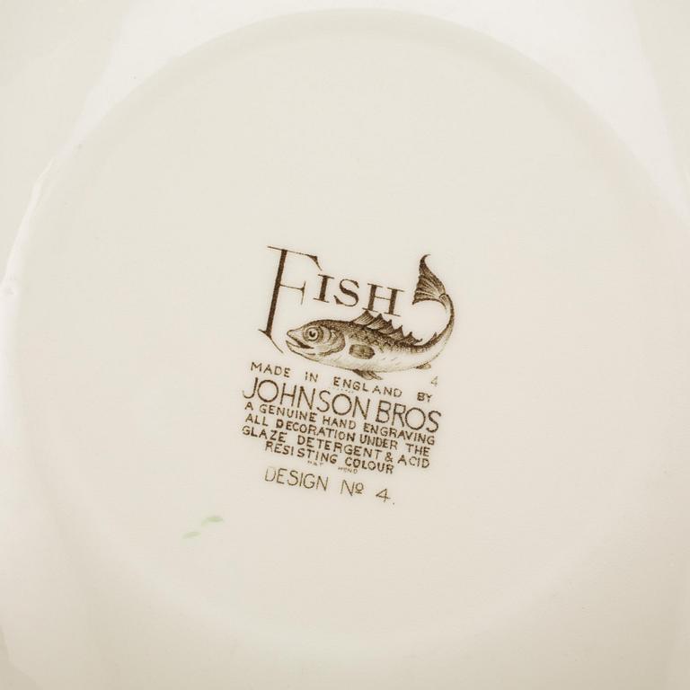 FISKTALLRIKAR, 15 st, porslin, "Fish", Johnson Bros, England.