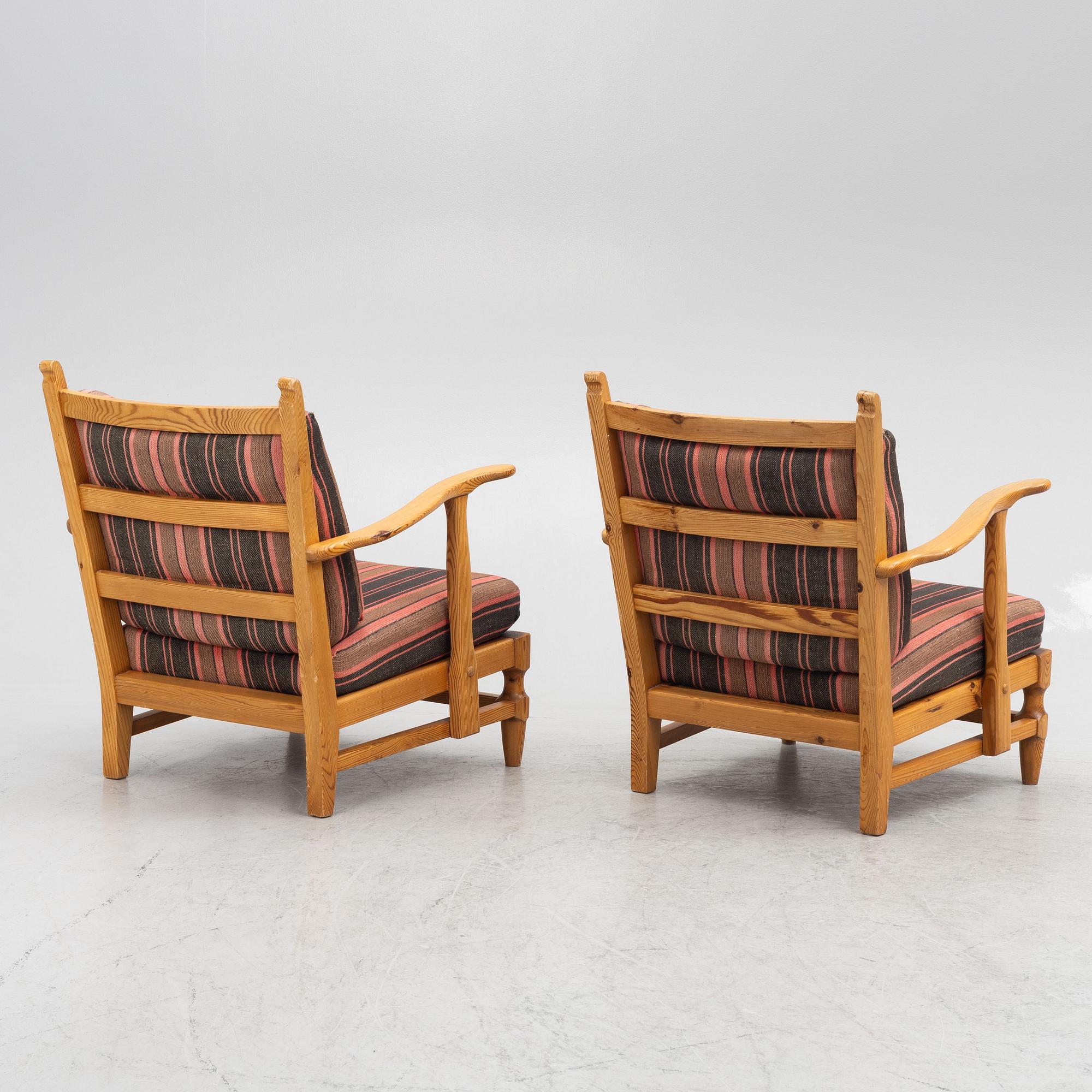 Gunnar Göpert, armchairs, a pair, sports cabin model, "Åre", 1940s/50s.