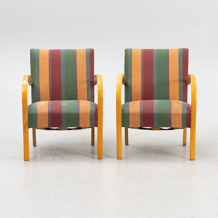 Armchairs, a pair. Swedish Modern, 1930s/40s.