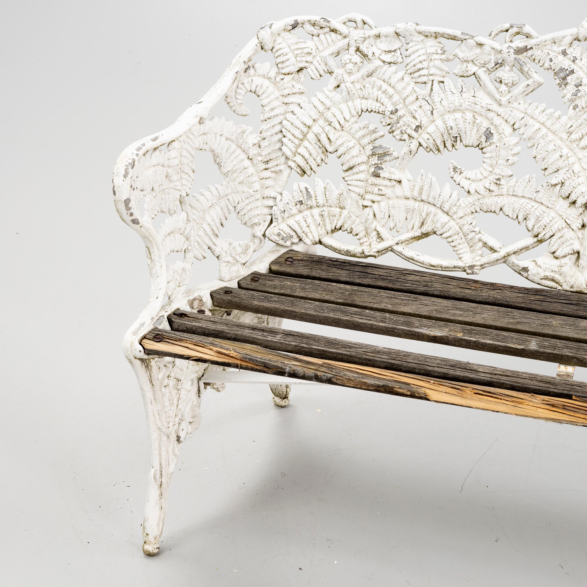 Trädgårdssoffa, Melins Metallgjuteri, Anderstorp, 1900-talets andra hälft.