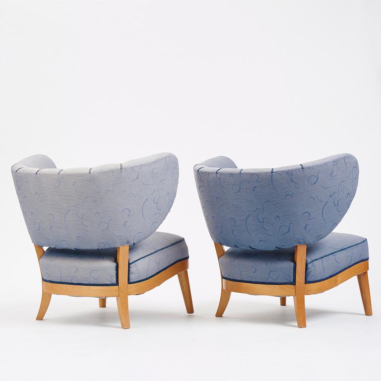 Otto Schulz, a pair of Swedish Modern easy chairs, Boet, Gothenburg 1930s-40s.