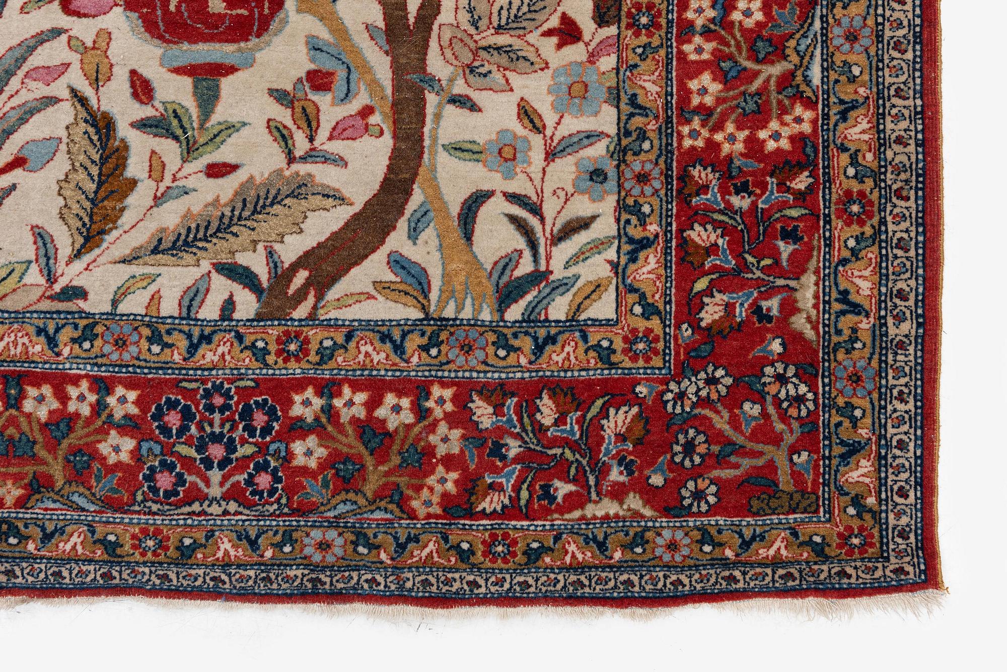 Matta semiantik Ghom, part silk, ca 209 x 136 cm.
