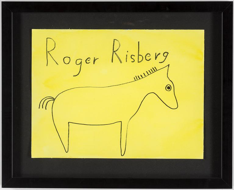 ROGER RISBERG, gouache and indian ink on paper, signed Roger Risberg.