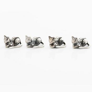 PA Lundahl-Terrs, figurines/pendants, eleven pieces, silver, in the form of animals.