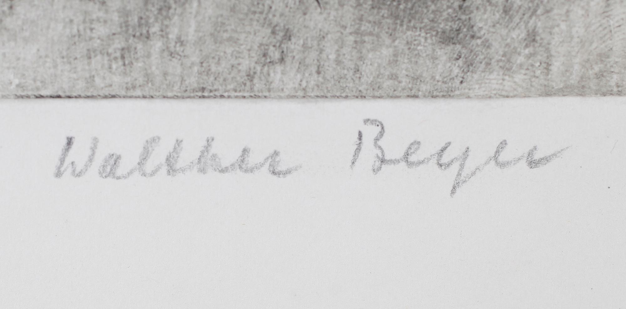 OKÄND KONSTNÄR,  färgetsning, signerad Walther Beyer.