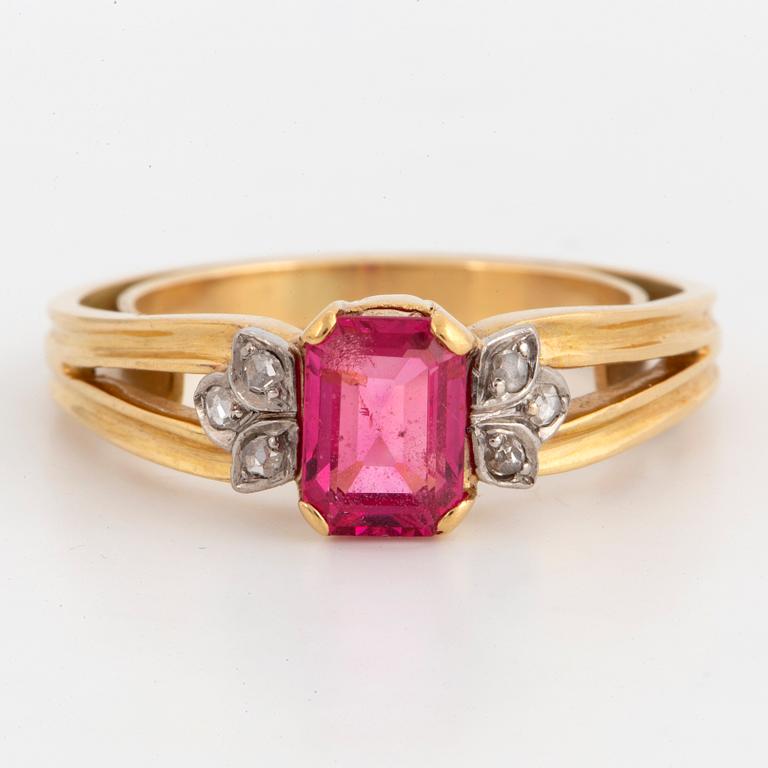 A W.A Bolin spinel and diamond ring.