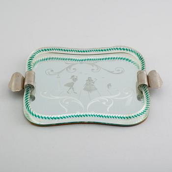 BRICKA, glas, venetiansk stil, 1900-talets mitt.