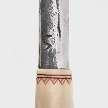 5 sami knives, some signed, sami handicraft / duodji, 20th century.