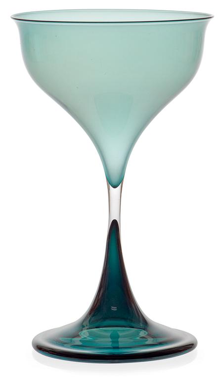 A Nils Landberg  glass goblet by Orrefors.