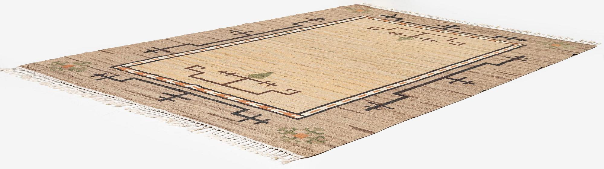 Aina Kånge, a flat weave carpet, c. 310 x 202 cm, signed AK-EJ.