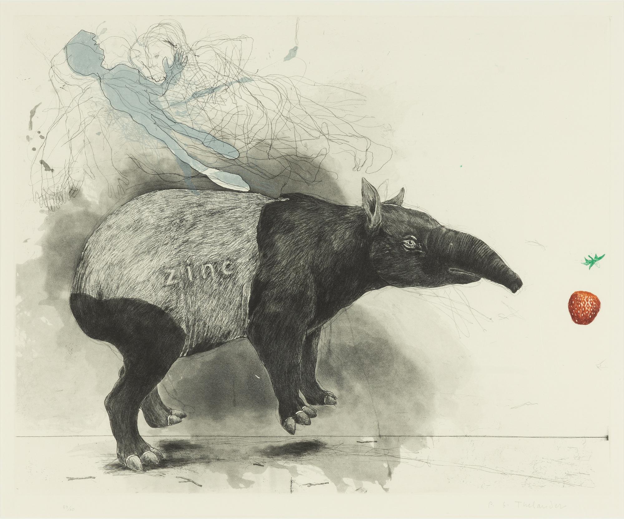 PG Thelander, "Tapir" (Zinc).