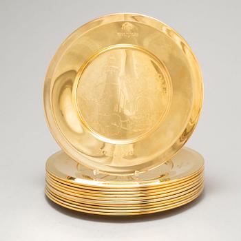 JULTALLRIKAR, 12 st, mässing, Skultuna, 1970/80-tal.