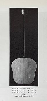 Harald Notini, a ceiling lamp model "11259", Arvid Böhlmarks Lampfabrik, 1940s.