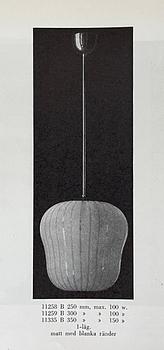 Harald Notini, a ceiling lamp model "11335", Arvid Böhlmarks Lampfabrik, 1940s.