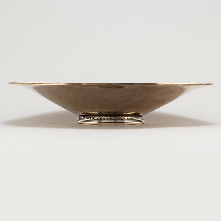 ATELIER BORGILA, a sterling silver dish, Stockholm, 1961, 856 gram.