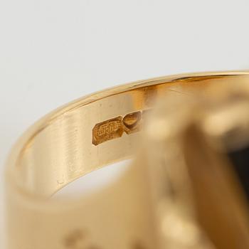 Björn Weckström, ring 18K gold with green tourmaline "Tourmaline River", Finland 1989.