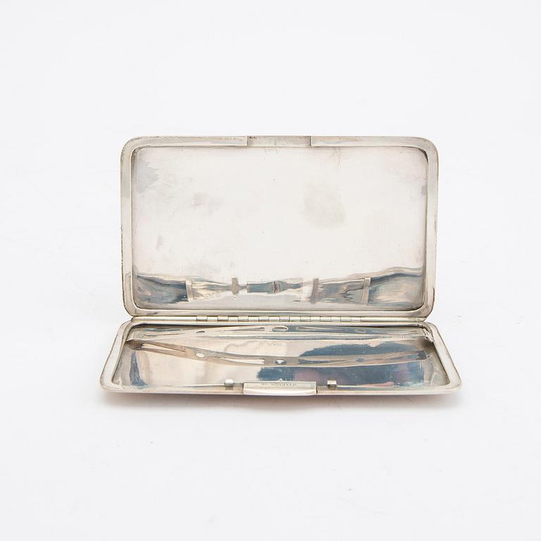 A possibly Indian 20th century silver cigarette case, weight 226 grams.