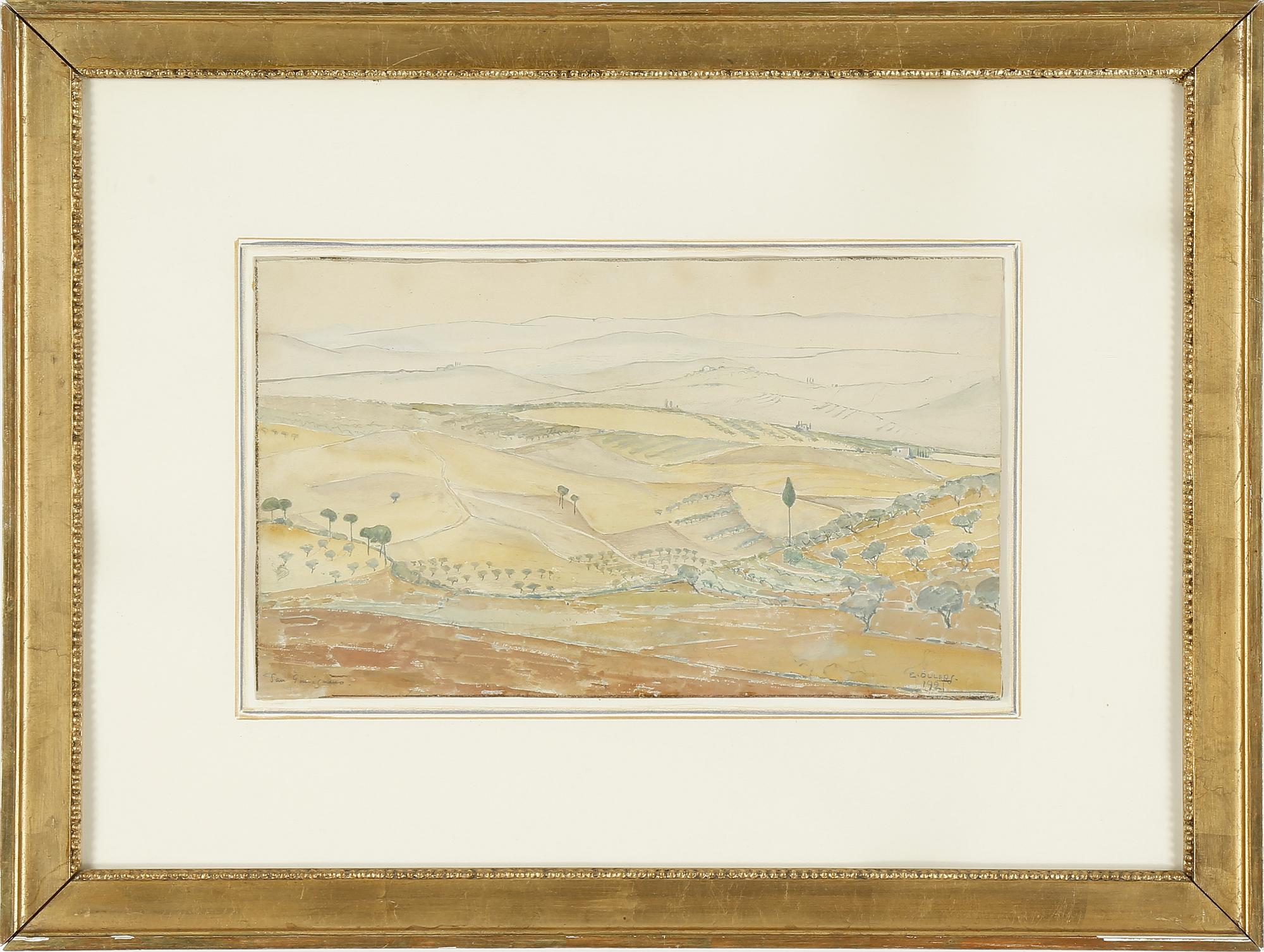 EDVIN OLLERS, 2 st, akvareller, signerade och daterade 1921 samt 1925.