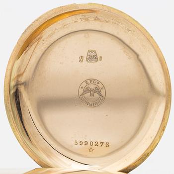 Longines, fickur, 14K guld, savonett, kedja i 18K guld, 51 mm.