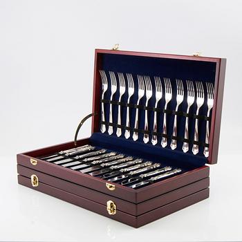 Cutlery 36 pcs "Chippendale" silver GEWE Eskilstuna 2000.