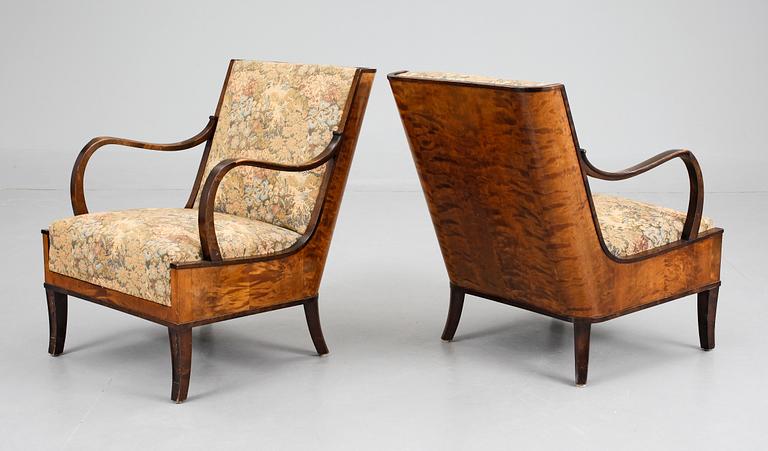 FÅTÖLJER, ett par, Erik Chambert, 1920/1930-tal.