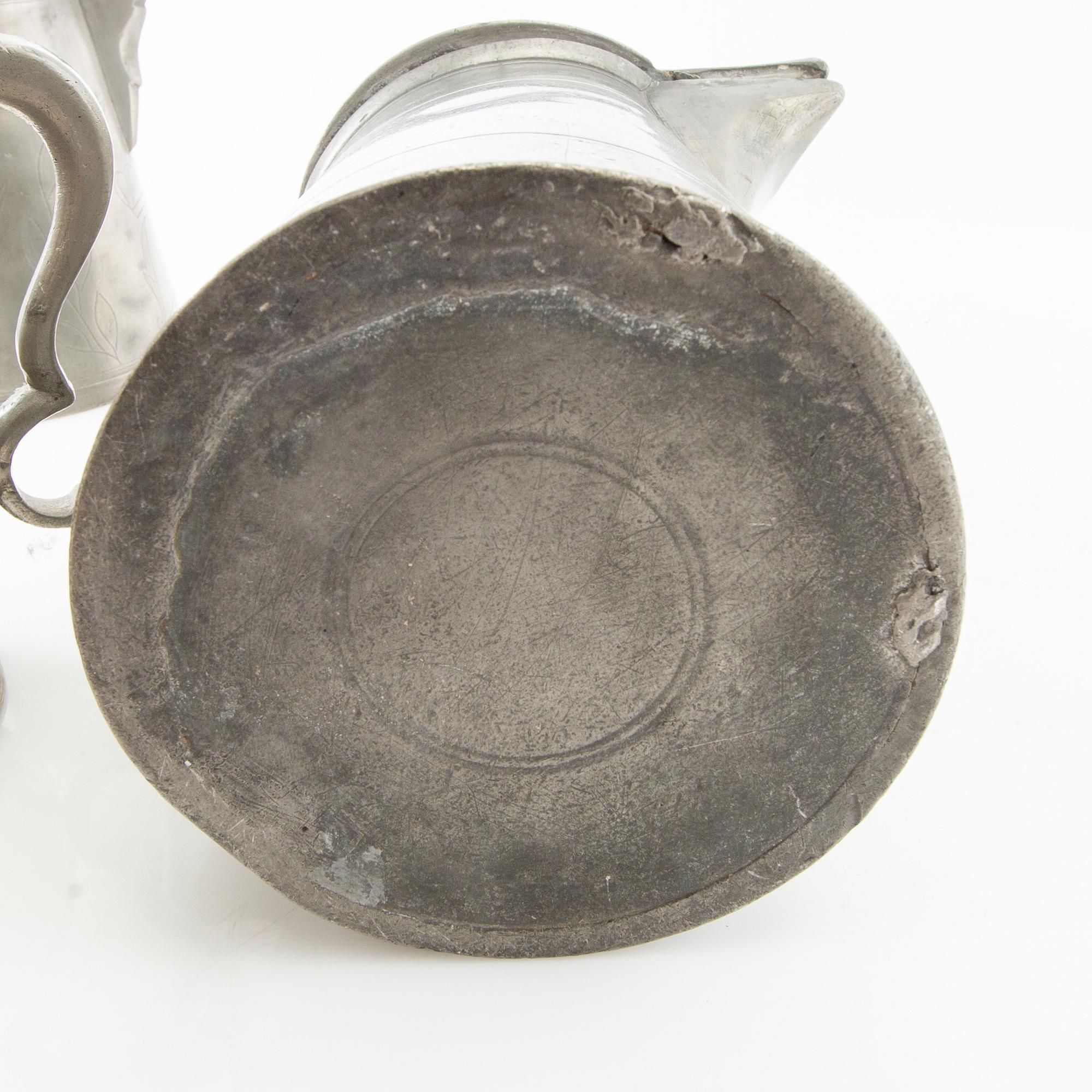 Candle holders 5 pcs Sweden/Germany 19th century tin.