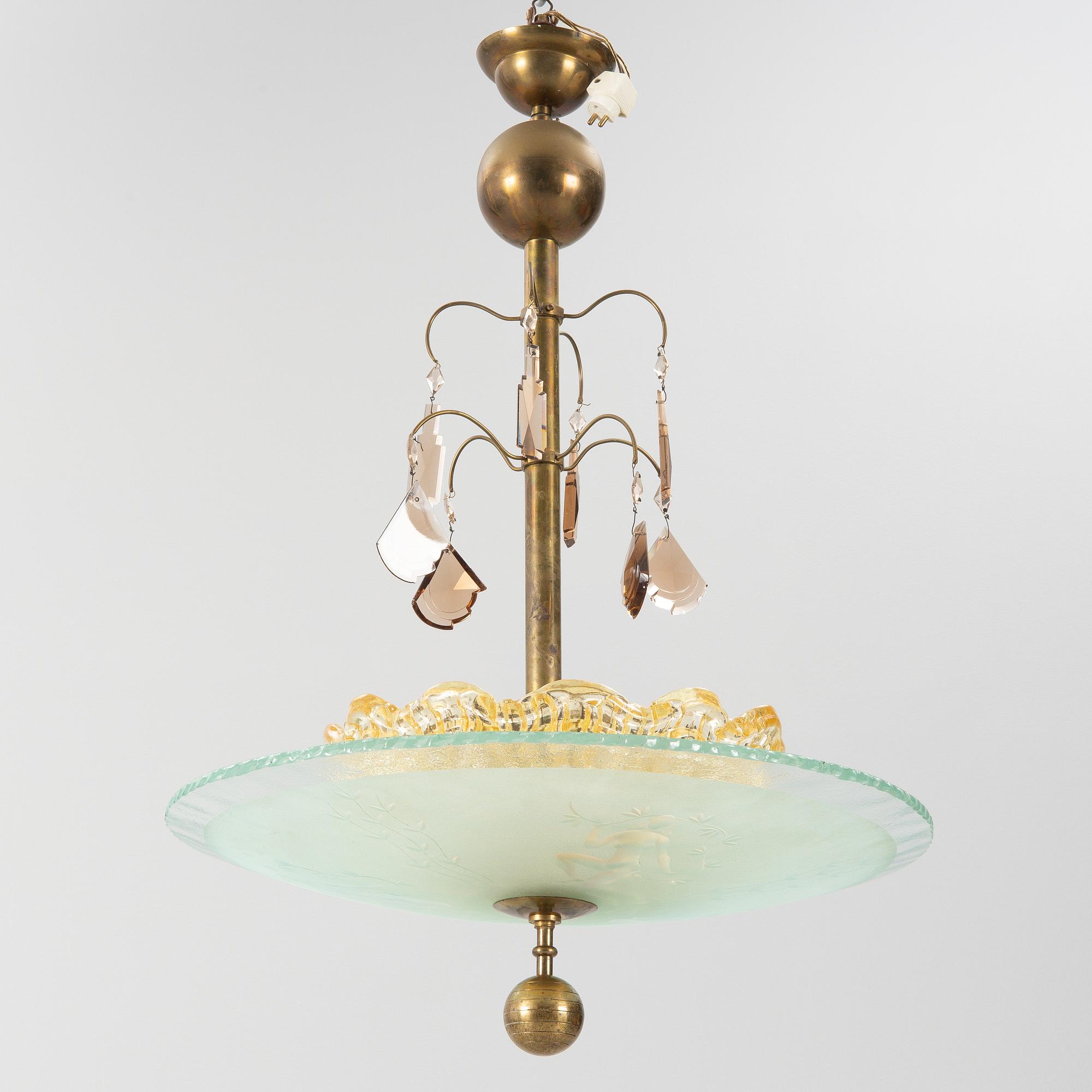 A Swedish Modern ceiling lamp, 1930's/40's.