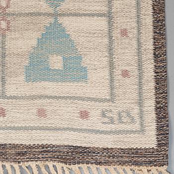 CARPET. "Timglas". Flat weave. 203 x 137 cm. Signed SB.