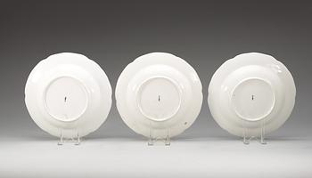 A set of eight Berlin soup dishes, 18th Century.