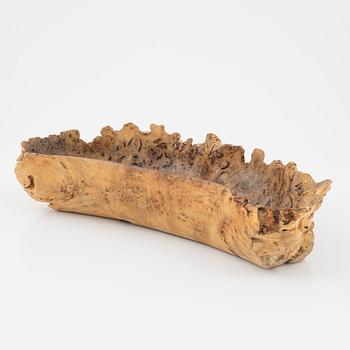 A burr wood bowl, signed and dated 1971.