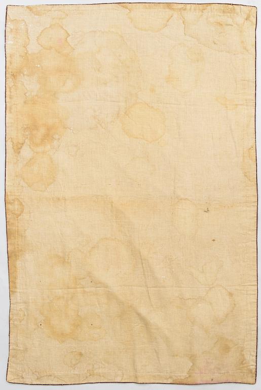 An embroided carpet, 1850-1900. Circa 195 x 130 cm.