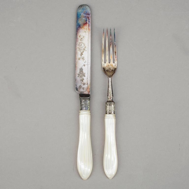 BESTICKSERVIS, i schatull, electroplated, England, 1900-talets första hälft.