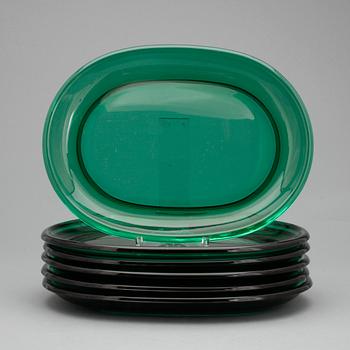 HUMMERTALLRIKAR, 6 st, glas. Josef Frank för Firma Svenskt Tenn, Reijmyre eller Gullaskruf, 1900-tal.