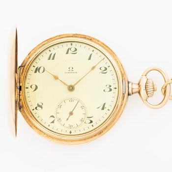 Omega, pocket watch, hunter case, 52 mm.