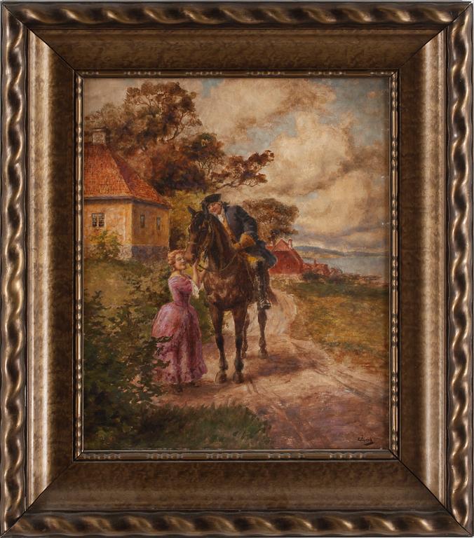 EMIL ÅBERG, olja på pannå, signerad.