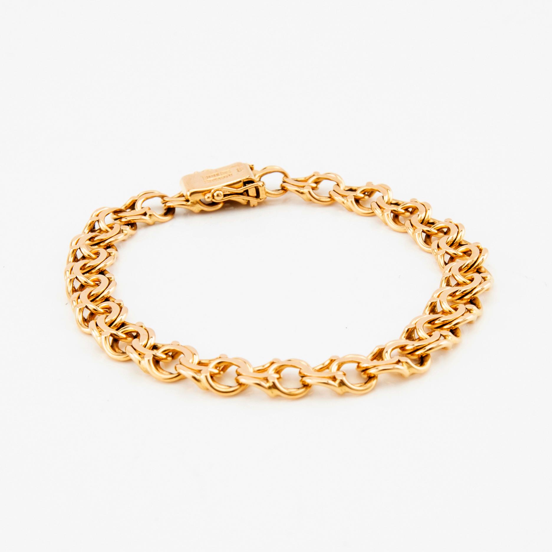 Bismarck link bracelet, 18K gold.