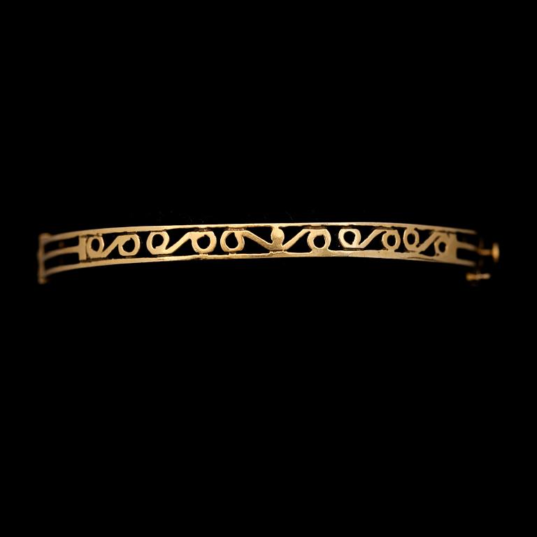 ARMBAND, 14K guld och opaler, 1900-talets mitt. Total vikt ca 19 g.