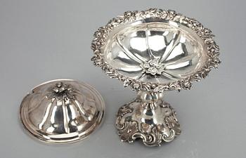 SOCKERSKÅL PÅ FOT, silver 13L, C.W. Talen (1846-1861), Helsingfors, Finland. Tot. vikt ca 447 g.