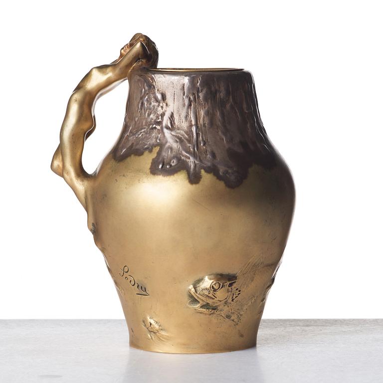 Auguste Ledru, a gilt-bronze vase "Rèverie", Susse Frères, Paris ca 1900.