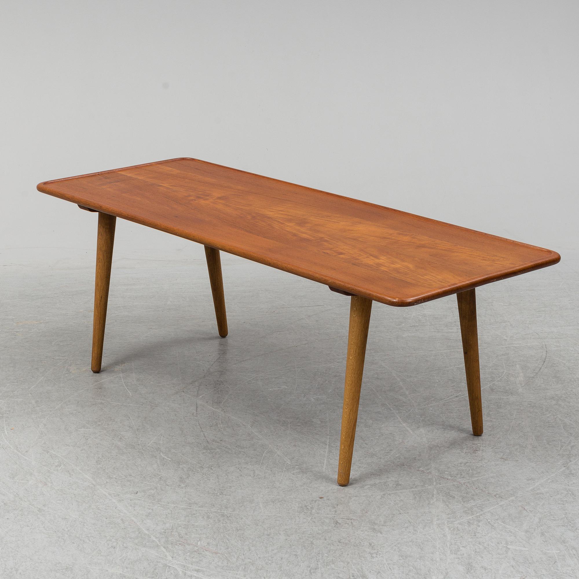 HANS J WEGNER, a teak and oak, 'AT11' coffee table, Andreas Tuck, Denmark.