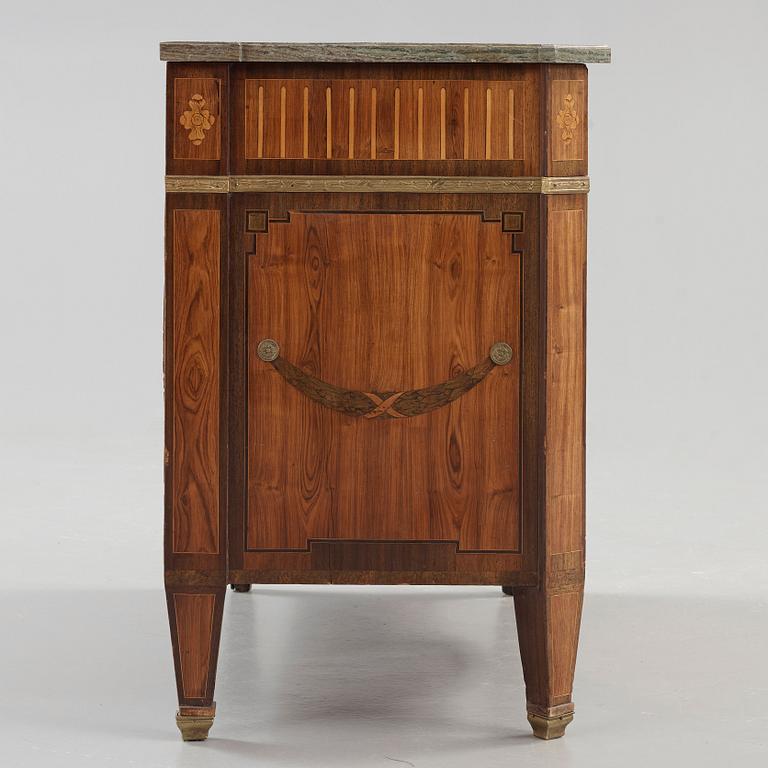 A Gustavian late 18th century commode by G Foltiern, indistinctly signed.