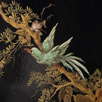 A wooden lacquer screen, 20th century.