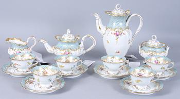 KAFFESERVIS, 10 delar, porslin, Tyskland, 1900-talets mitt.