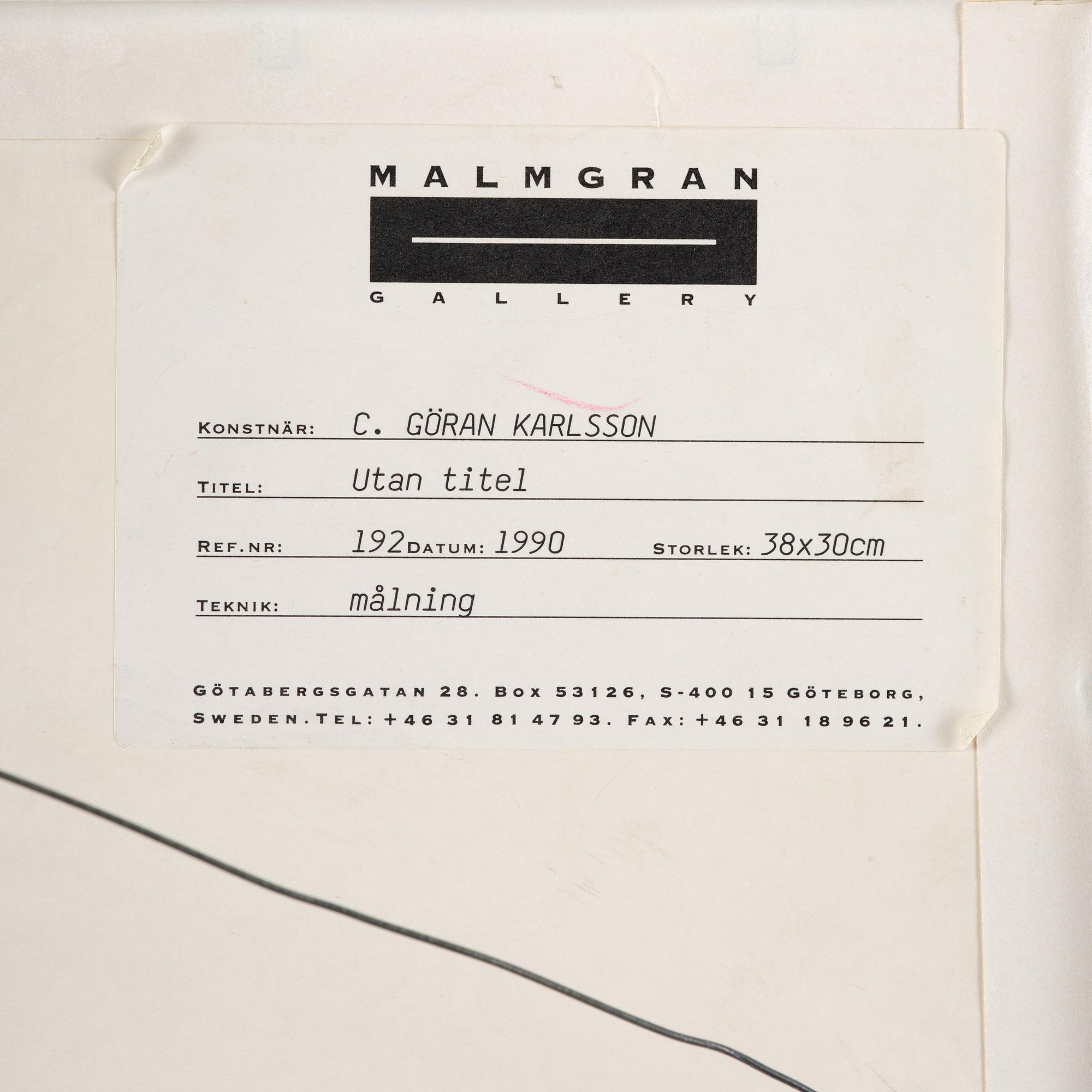 C Göran Karlsson, Untitled.