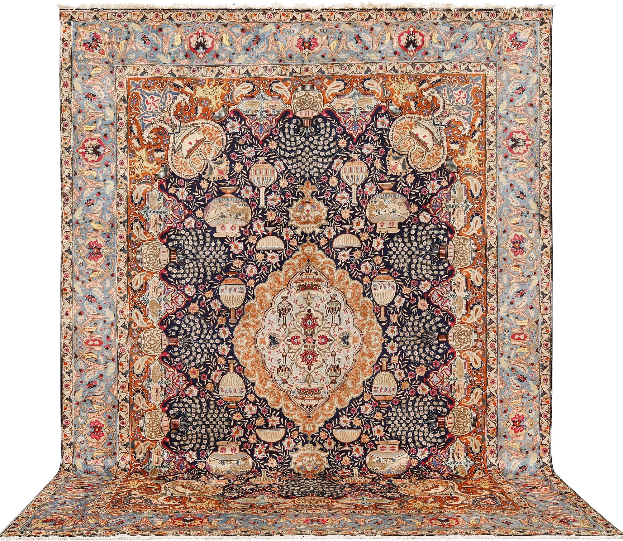 A pictorial Kashmar carpet, approx. 367 x 278 cm.