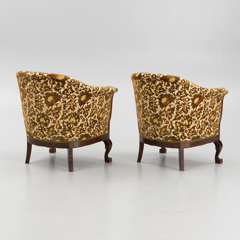 A pair of armchairs, 1920's.