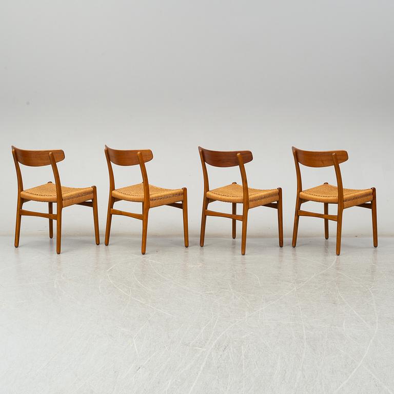 Four 'CH-23' 'Spisestolen' chairs by Hans J Wegner, Denmark.