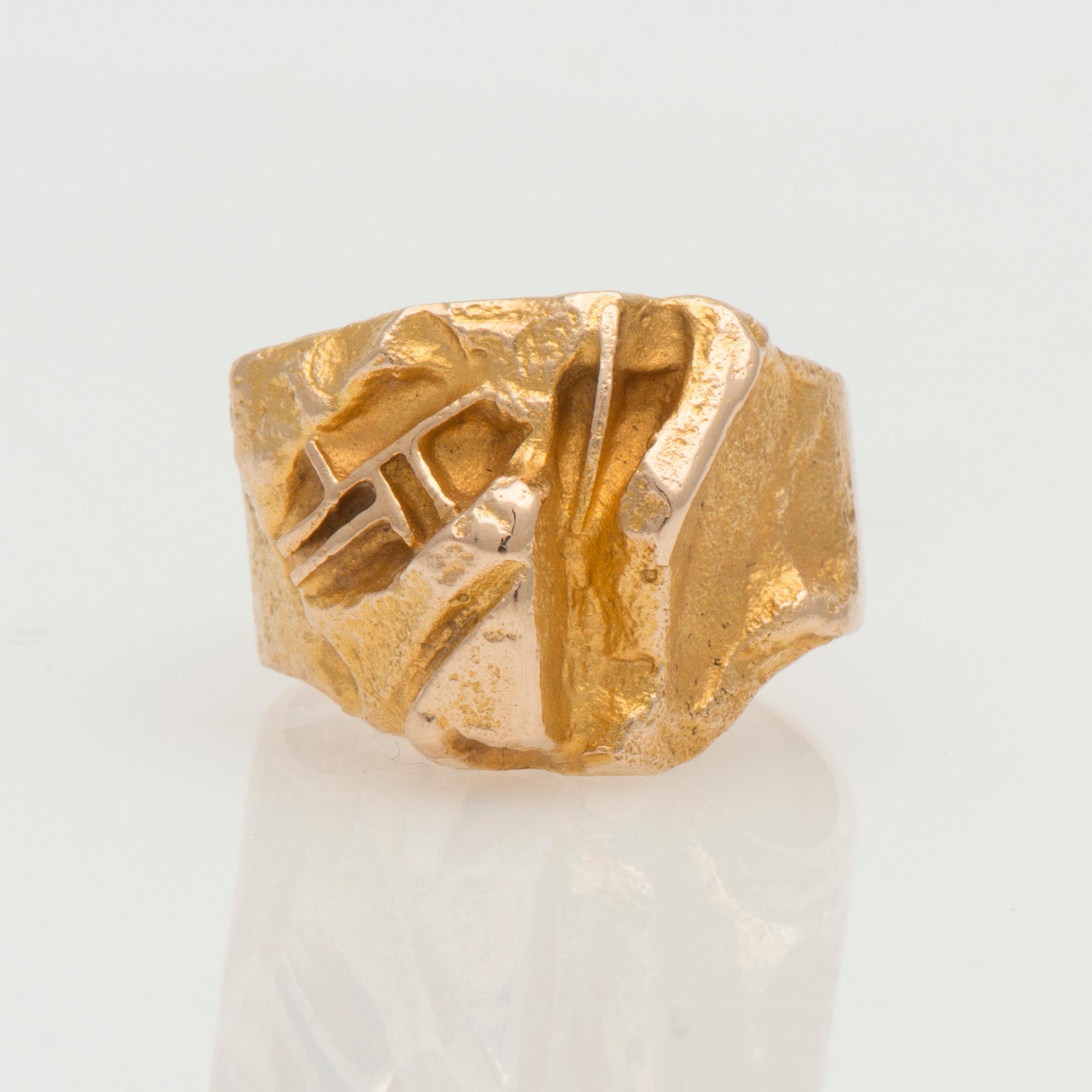 RING, Björn Weckström, Lapponia 1972. 14K guld.